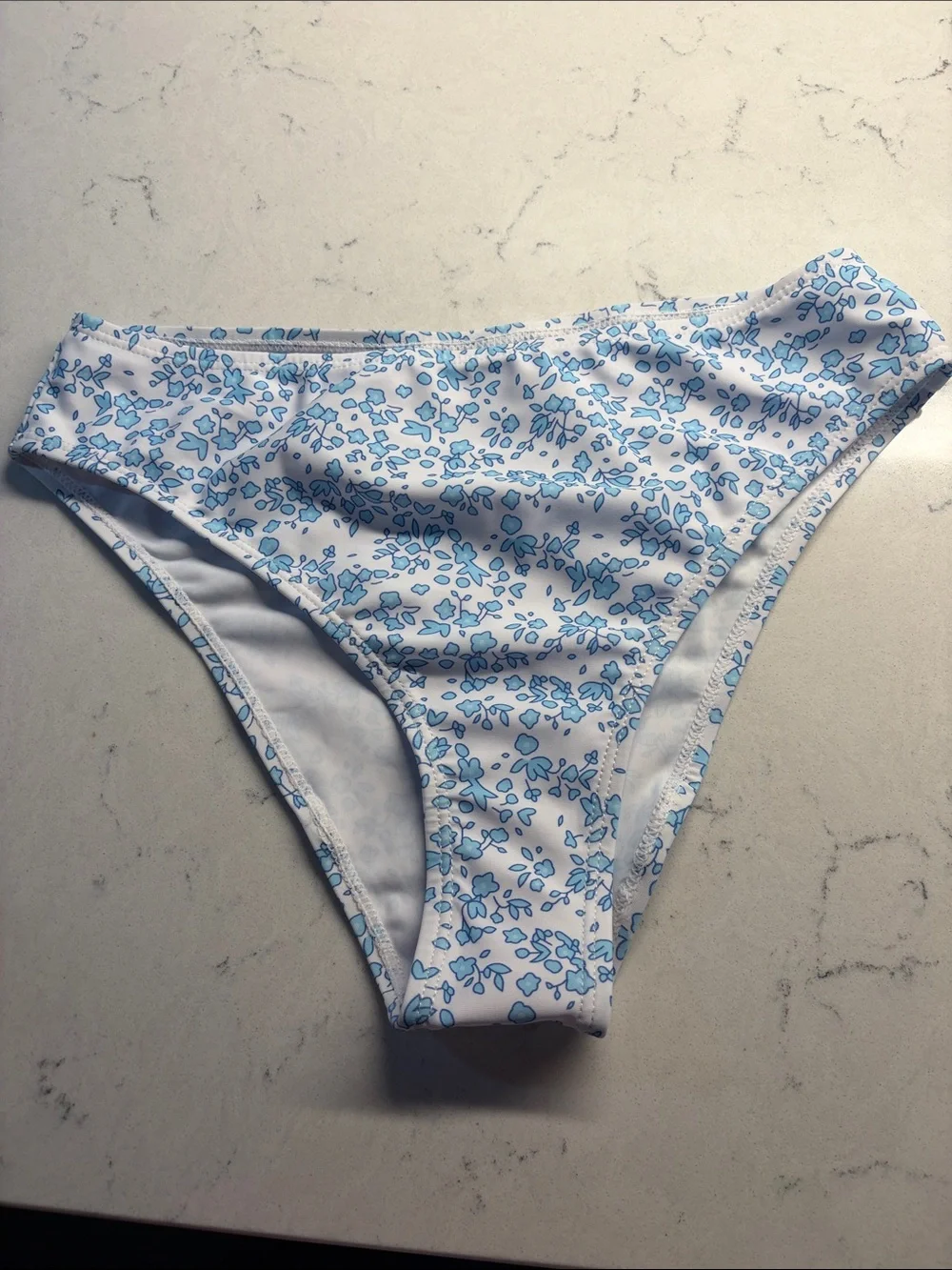 Girls size 14y Two-Piece Floral Bikini - Light Blue & White